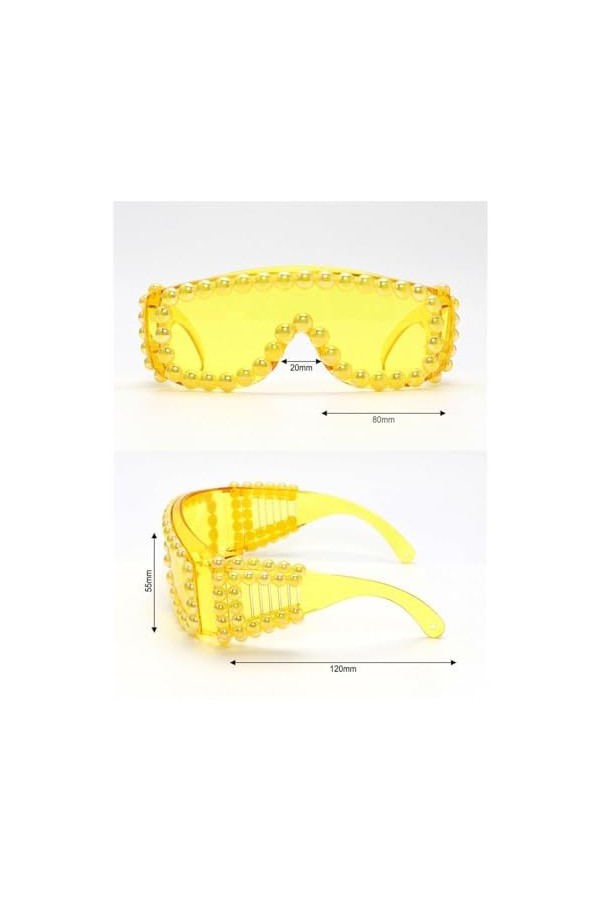 Steampunk Surdimensionné Perle Lunettes De Soleil Lunettes pour Femmes Hommes Grandes Montures Lunettes De Soleil Dame Rétro 