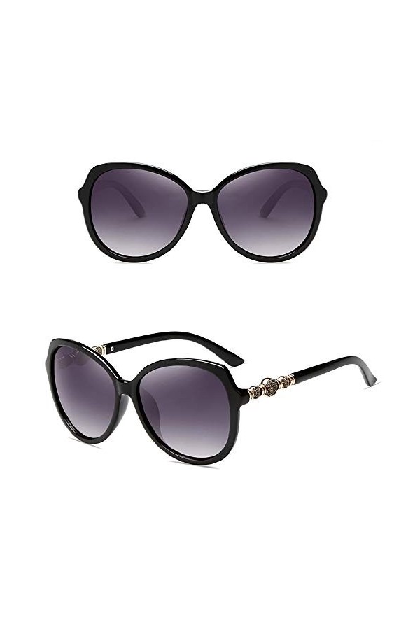 TYJA Lunettes De Soleil Polarisées, Protection UV pour Femmes Grand Cadre Lunettes De Soleil Parasol, Pêche en Plein Air Lune