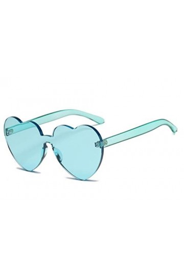 ANICHE Lunettes de Soleil pour Femmes, Love Heart Bonbons Couleur Rimless SunglassesWomen Luxuryr Mignon Sexy rétro des Lunet
