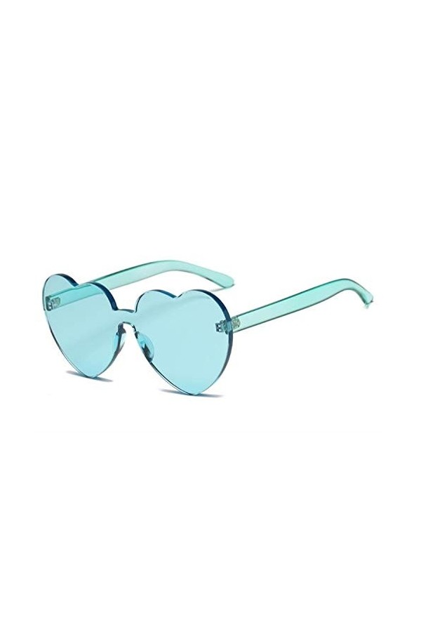 ANICHE Lunettes de Soleil pour Femmes, Love Heart Bonbons Couleur Rimless SunglassesWomen Luxuryr Mignon Sexy rétro des Lunet