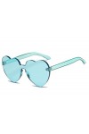 ANICHE Lunettes de Soleil pour Femmes, Love Heart Bonbons Couleur Rimless SunglassesWomen Luxuryr Mignon Sexy rétro des Lunet