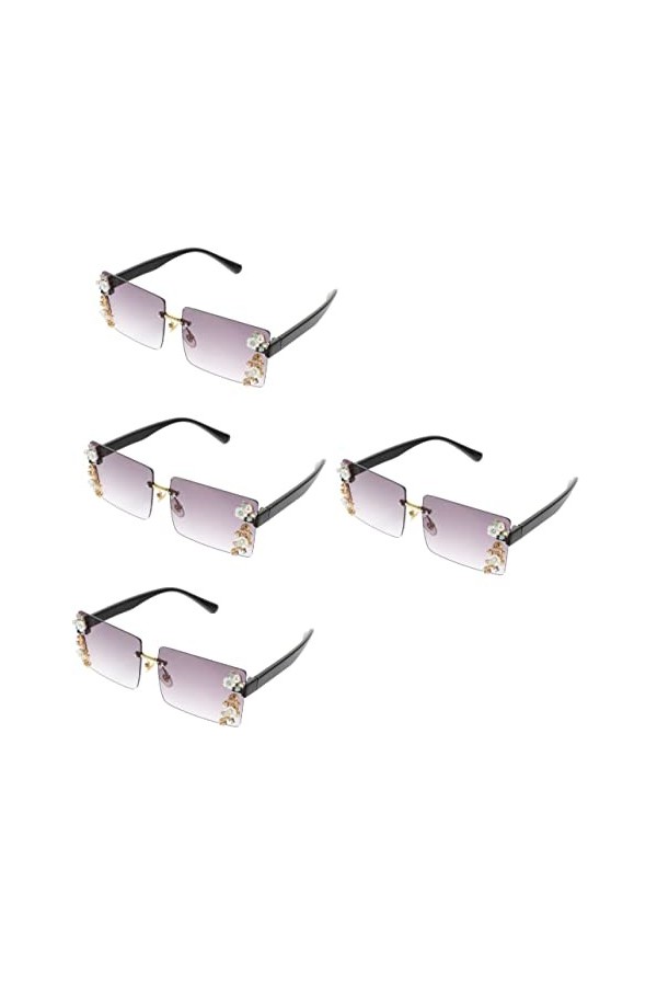 Healeved 4 Pièces Des Lunettes De Soleil Lunettes De Soleil Surdimensionnées Lunettes De Soleil Oeil De Chat Lunettes De Sole