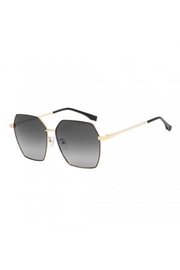 MdybF Lunettes de soleil en métal surdimensionné Lunettes de soleil polarisées pour femmes