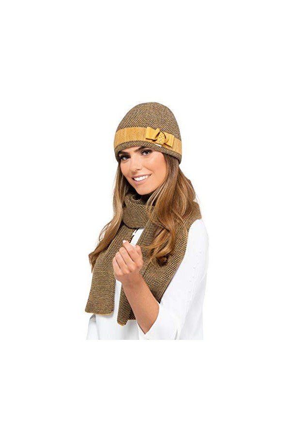 Kamea - Winterset Katalonia - Casquette avec foulard assorti - différentes couleurs - 2 pièces, Ensemble Hiver:couleur au cur