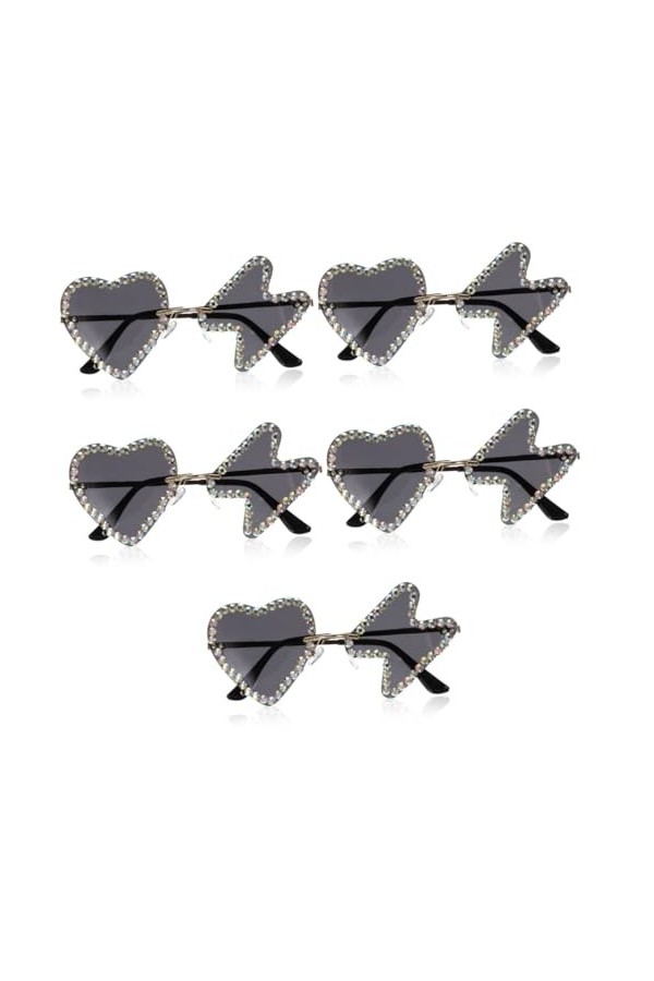 Holibanna 5 Paires De Lunettes De Soleil Hip Hop Accessoires Photo Lunettes Irrégulières Visage Bijoux Lunettes Pour Enfants