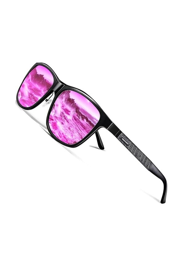 ROCKNIGHT Lunettes de soleil polarisées HD pour homme et femme Protection UV400 Cadre en métal Al-Mg Lunettes de soleil légèr