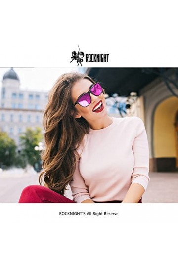 ROCKNIGHT Lunettes de soleil polarisées HD pour homme et femme Protection UV400 Cadre en métal Al-Mg Lunettes de soleil légèr