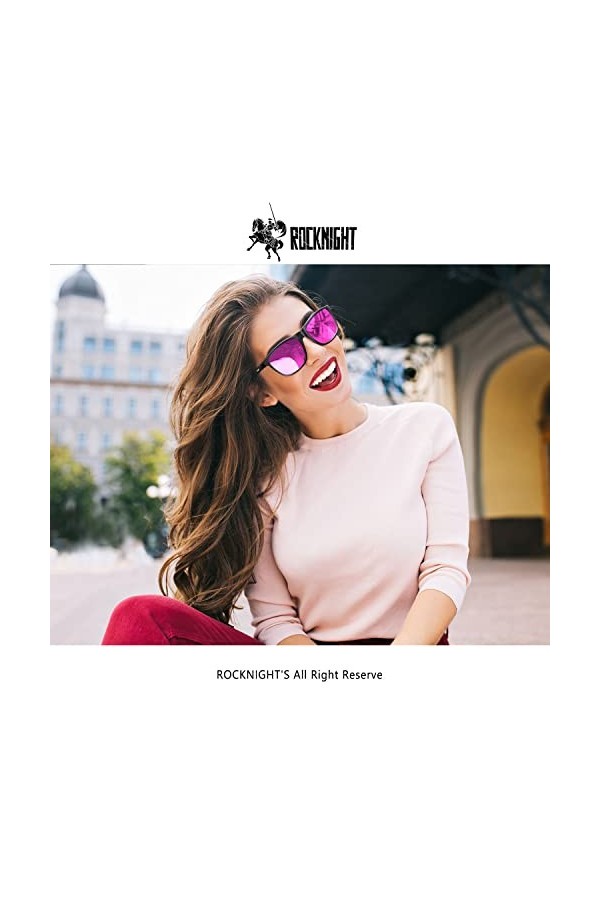 ROCKNIGHT Lunettes de soleil polarisées HD pour homme et femme Protection UV400 Cadre en métal Al-Mg Lunettes de soleil légèr