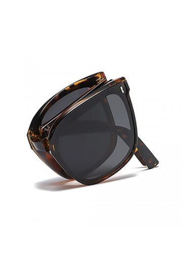 Dollger Lunettes de soleil polarisées pliables pour homme et femme – Lunettes de soleil pliantes classiques rétro avec étui r