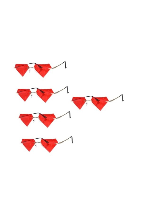 Holibanna 5 Paires De Lunettes De Soleil Irrégulières Lunettes De Coeur Lunettes De Soleil Lunettes De Soleil Sans Monture Dr