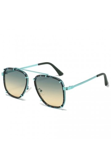 MUTYNE Lunettes de Soleil Carrées Surdimensionnées à la Mode Femmes Rétro Dégradé Nuances UV400 Hommes Punk Tendance Bleu Ros