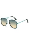 MUTYNE Lunettes de Soleil Carrées Surdimensionnées à la Mode Femmes Rétro Dégradé Nuances UV400 Hommes Punk Tendance Bleu Ros