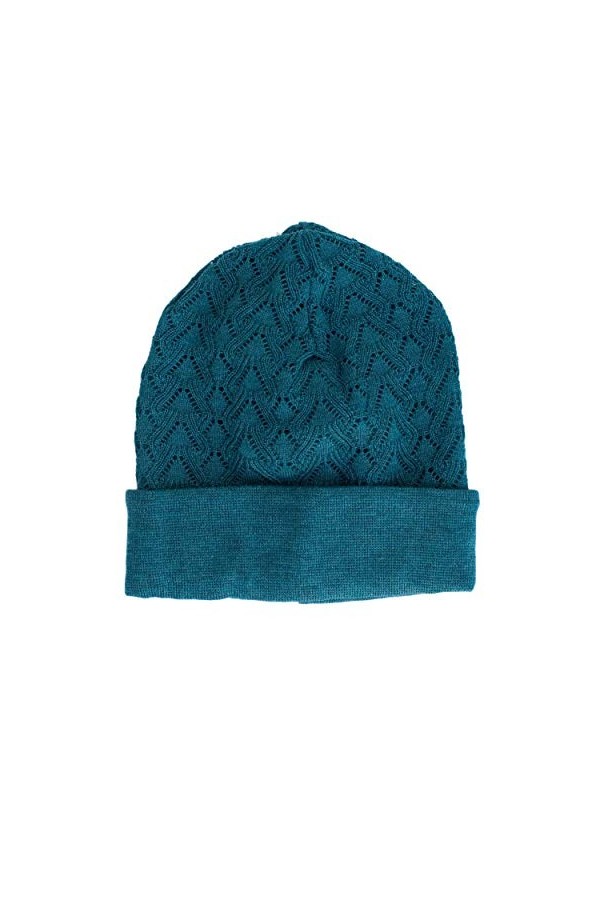 Invero Bonnet réversible en laine mérinos Sany, 100 % laine - Noir - Taille Unique