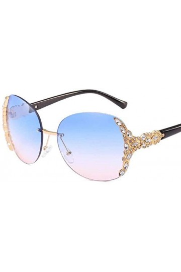 NIUASH Lunettes de Soleil polarisées Grand Cadre Femmes Lunettes Uv400 sans Monture Classique Diamant Femmes Lunettes de Sole