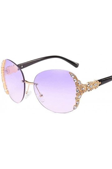 ZYIZEE Lunettes de Soleil Grand Cadre Femmes Lunettes Uv400 sans Monture Classique Diamant Femmes Lunettes de Soleil surdimen