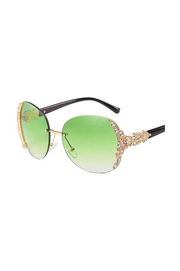 NIUASH Lunettes de Soleil polarisées Grand Cadre Femmes Lunettes Uv400 sans Monture Classique Diamant Femmes Lunettes de Sole