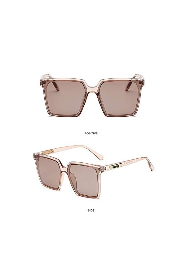 YIERJIU Lunettes Mode rétro surdimensionné Lunettes de Soleil carrées Hommes Femmes Haute qualité Vintage Grand Cadre Lunette