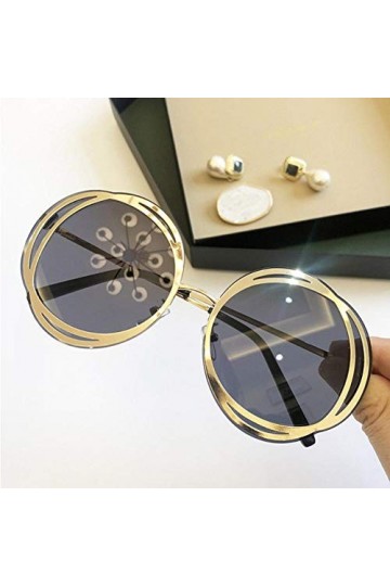 YUFUD Lunette de Soleil Lunettes de Soleil Mode Femmes Oversize Flower Shades Design Gradient Lunettes de Soleil Dames Rose L