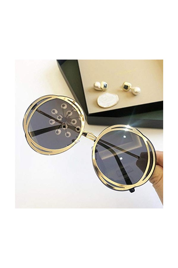 YUFUD Lunette de Soleil Lunettes de Soleil Mode Femmes Oversize Flower Shades Design Gradient Lunettes de Soleil Dames Rose L