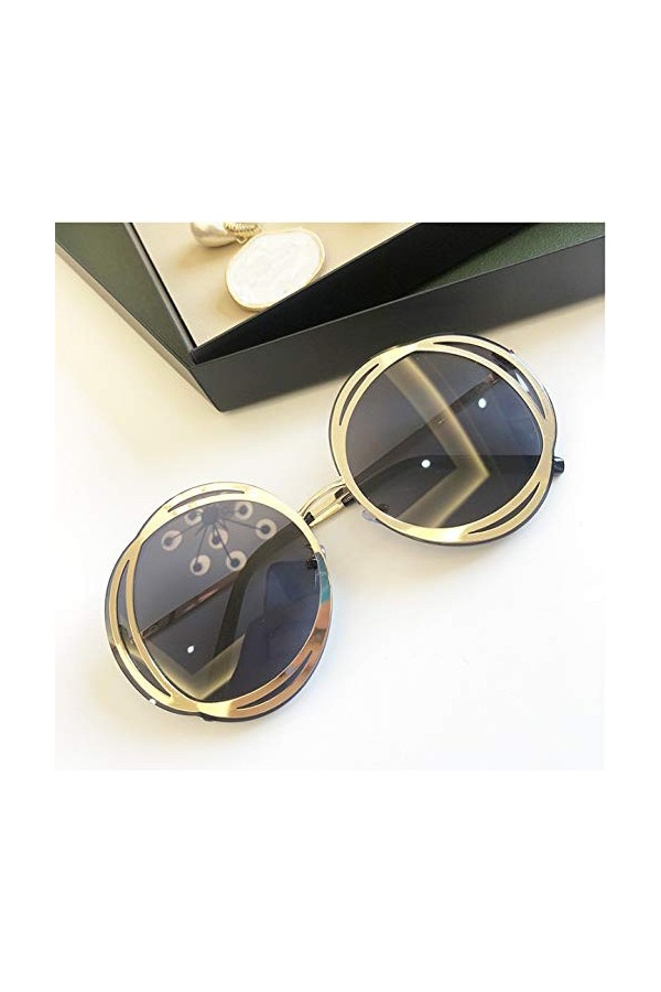 YUFUD Lunette de Soleil Lunettes de Soleil Mode Femmes Oversize Flower Shades Design Gradient Lunettes de Soleil Dames Rose L