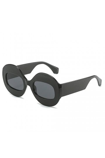 HPIRME Lunettes de soleil ovales surdimensionnées pour femmes Lunettes de soleil multicolores hip-hop Lunettes UV400, Noir, N