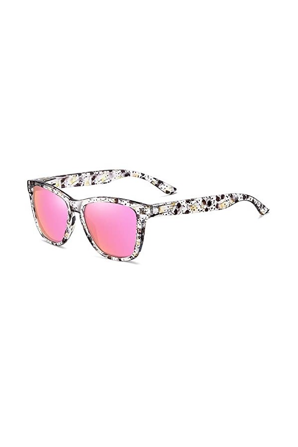 HCHES Femmes lunettes de soleil polarisées carrées lunettes cadres hommes lunettes de soleil bohème Camping plage sport visiè