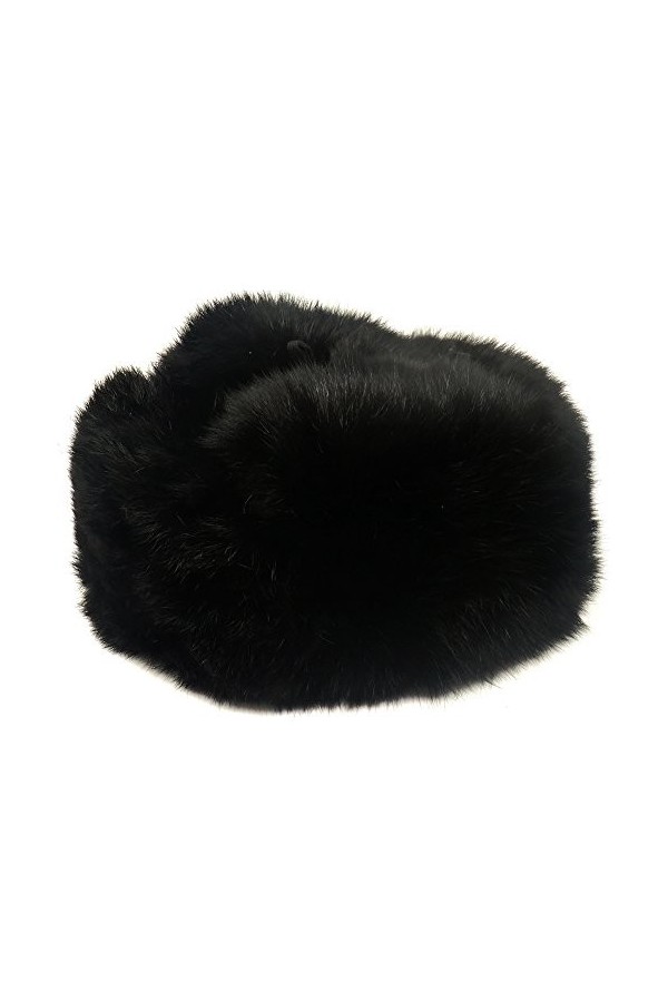 CUCUBA Unisex Chapeau Ushanka Original Russia Bonnet Fourrure De Lapin Couleur Noir Taille: 61 Size XL 