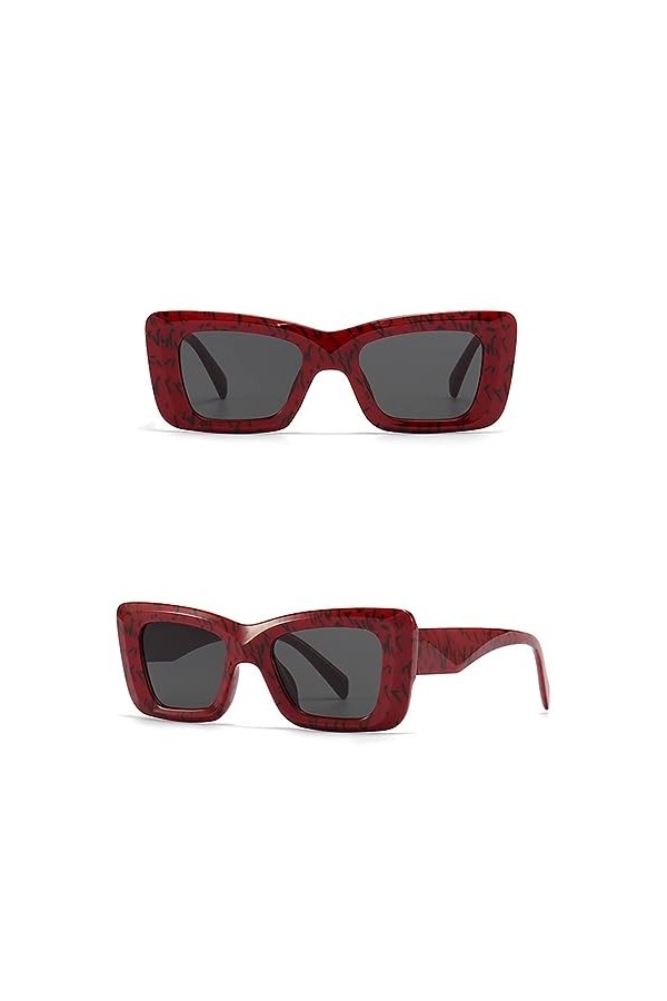 HPIRME Lunettes de soleil yeux de chat femmes irrégulières carré vert dames lunettes de soleil lunettes de soleil vintage UV4