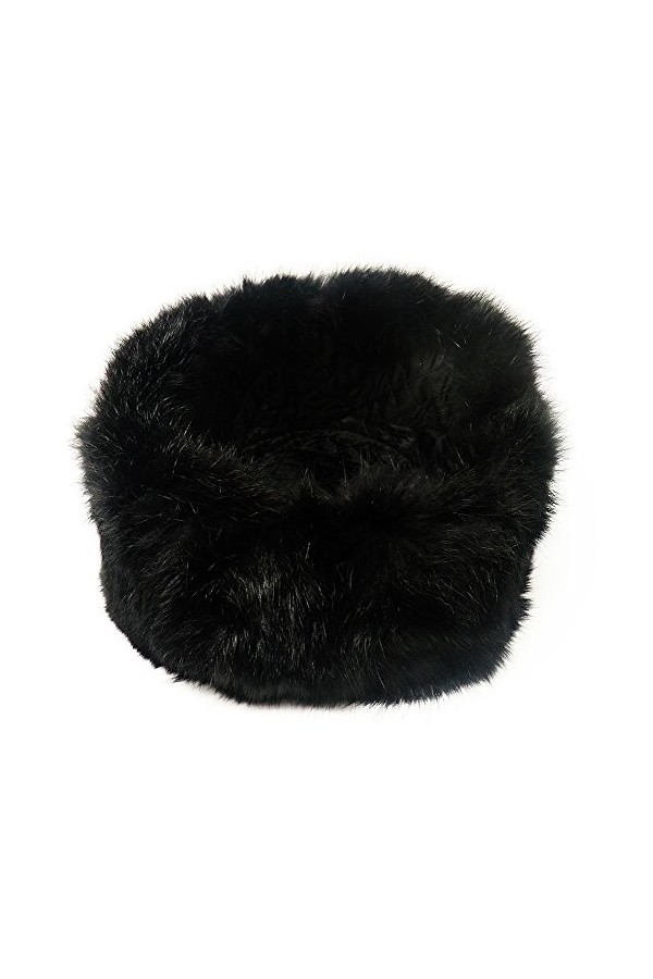 CUCUBA Unisex Chapeau Ushanka Original Russia Bonnet Fourrure De Lapin Couleur Noir Taille: 61 Size XL 