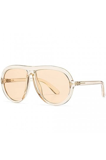 Big Frame Lunettes de soleil rondes Femmes Vintage Lunettes de soleil Rétro Hommes Surdimensionné Flat Top Shades Summer, C3,