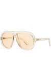 Big Frame Lunettes de soleil rondes Femmes Vintage Lunettes de soleil Rétro Hommes Surdimensionné Flat Top Shades Summer, C3,