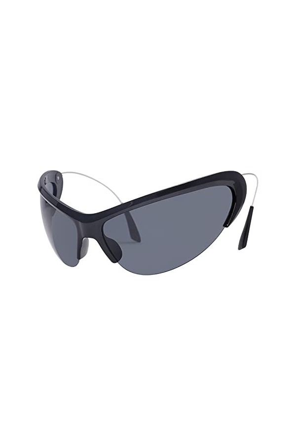 HPIRME Cat Eye Lunettes de soleil surdimensionnées Femmes Cadre métallique extérieur Sports Conduite Miroir Lunettes Shades U