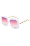 HCHES Lunettes de soleil carrées surdimensionnées femmes hommes lunettes de soleil Famale mâle rétro lunettes UV400 nuances, 