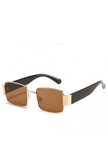 KUELXV Lunettes de soleil 2021 Vintage Carré Métal Hommes Lunettes De Soleil Anti-Réfléchissant Miroir Femmes Plus De Taille 