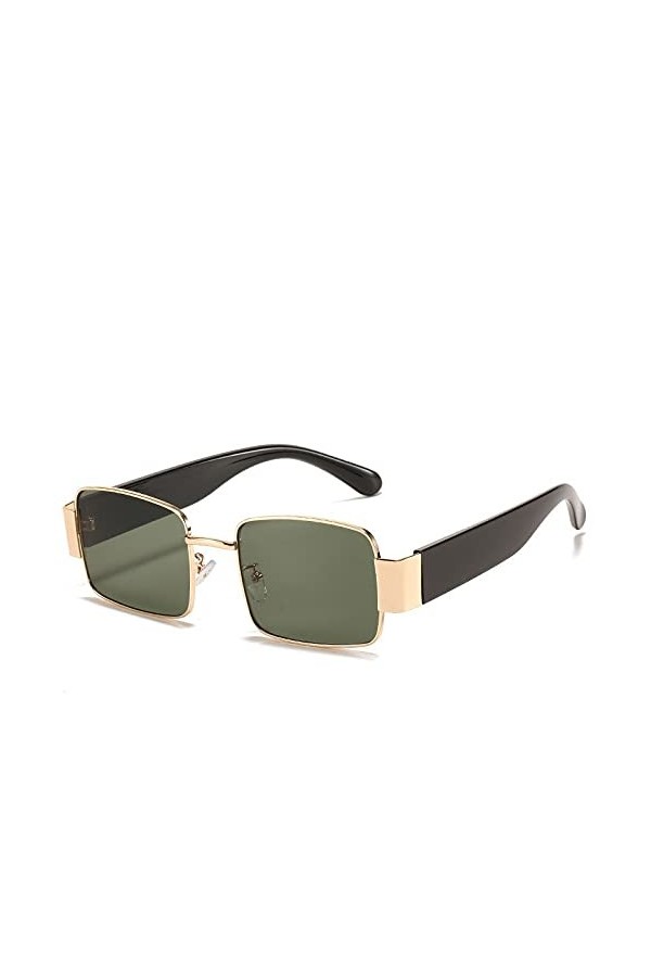 KUELXV Lunettes de soleil 2021 Vintage Carré Métal Hommes Lunettes De Soleil Anti-Réfléchissant Miroir Femmes Plus De Taille 