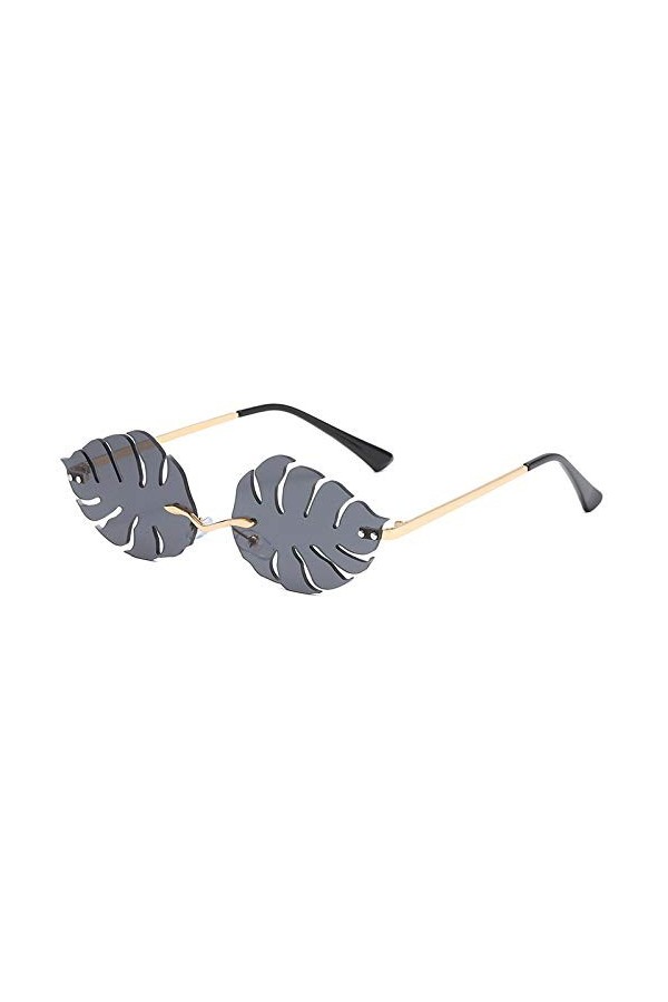 Mode Arbre Feuilles Lunettes De Soleil sans Cadre Femmes Rétro Lunettes De Soleil Steampunk Hommes sans Cadre Punk Lunettes O