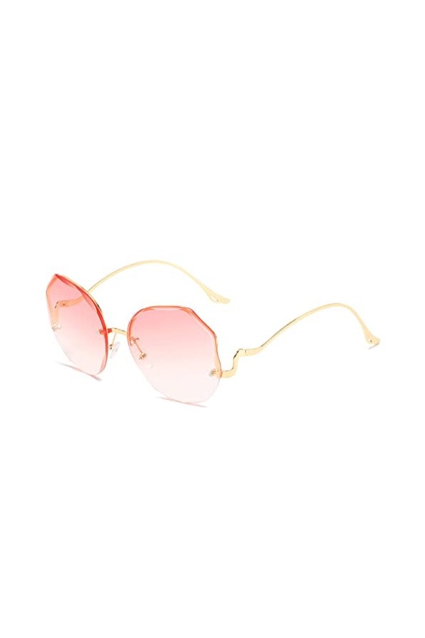 HCHES Lunettes de soleil à verres dégradés pour femmes, monture en métal, lunettes de soleil sexy, lunettes UV400, rose dégra
