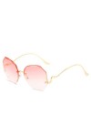 HCHES Lunettes de soleil à verres dégradés pour femmes, monture en métal, lunettes de soleil sexy, lunettes UV400, rose dégra