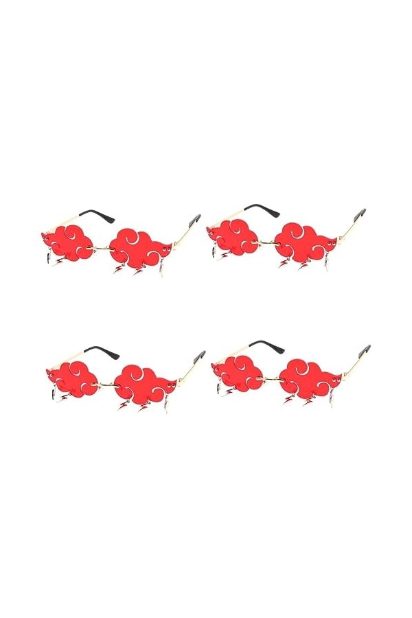 Adorainbow 4Pcs Sun Men Cristal Lunettes De Soleil Femme Nuages ​​Irréguliers Vintage Creative For Beach Luau Trendy Women Cl