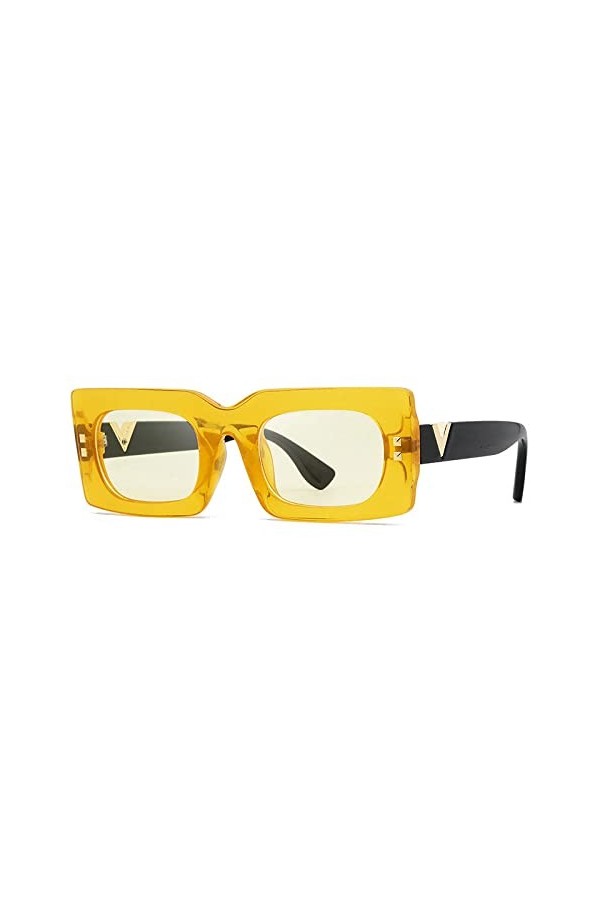 HPIRME Lunettes de soleil pour femmes, lunettes carrées, 5, taille unique