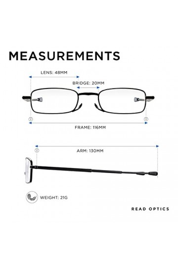 Read Optics Lunettes de lecture pliantes pour hommes et femmes, lunettes pliantes anti-lumière bleue, lunettes de lecture pli