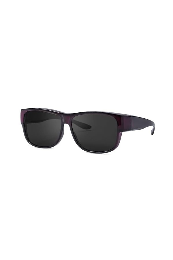 LVIOE Lunettes de soleil polarisées enveloppantes pour femme/homme, protection UV pour conduite, Violet