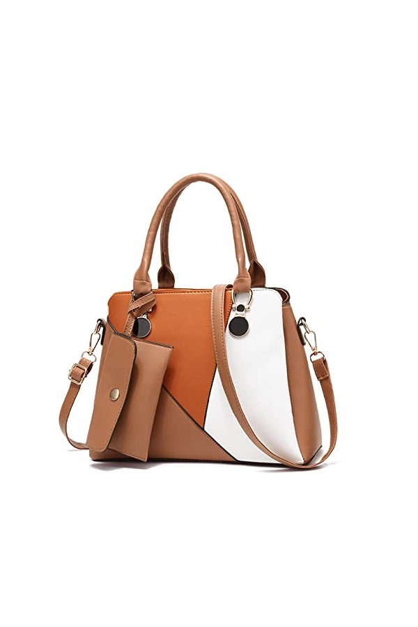 FANDARE 2 pièces Sac à Main Portés Sacs Cabas Dépaule Femme Sacoche Epaule Cuir PU Imperméable pour Achats Fête Voyage 2pcs 