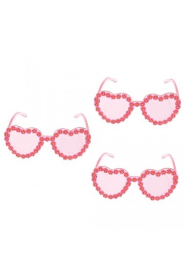 GALPADA 3 Pièces Lunettes De Soleil Coeur Lunettes De Mode Pour Femmes Lunettes De Soleil Marguerite Rétro Lunettes De Soleil