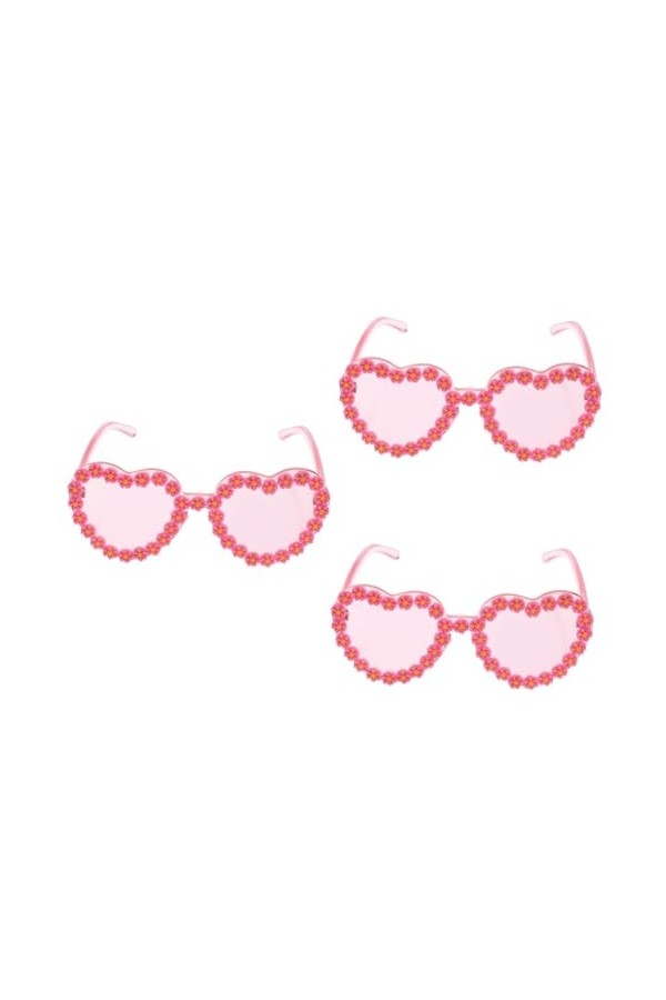 GALPADA 3 Pièces Lunettes De Soleil Coeur Lunettes De Mode Pour Femmes Lunettes De Soleil Marguerite Rétro Lunettes De Soleil