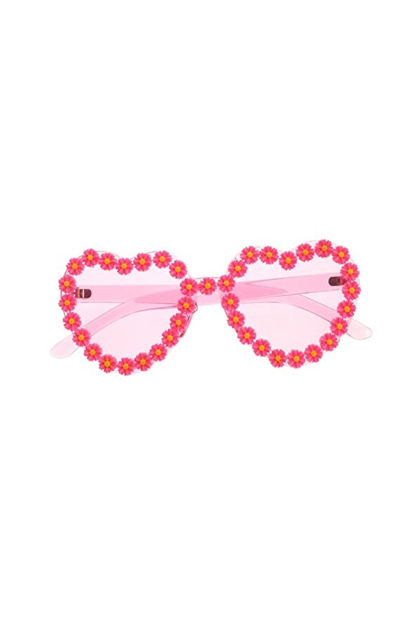 GALPADA 3 Pièces Lunettes De Soleil Coeur Lunettes De Mode Pour Femmes Lunettes De Soleil Marguerite Rétro Lunettes De Soleil
