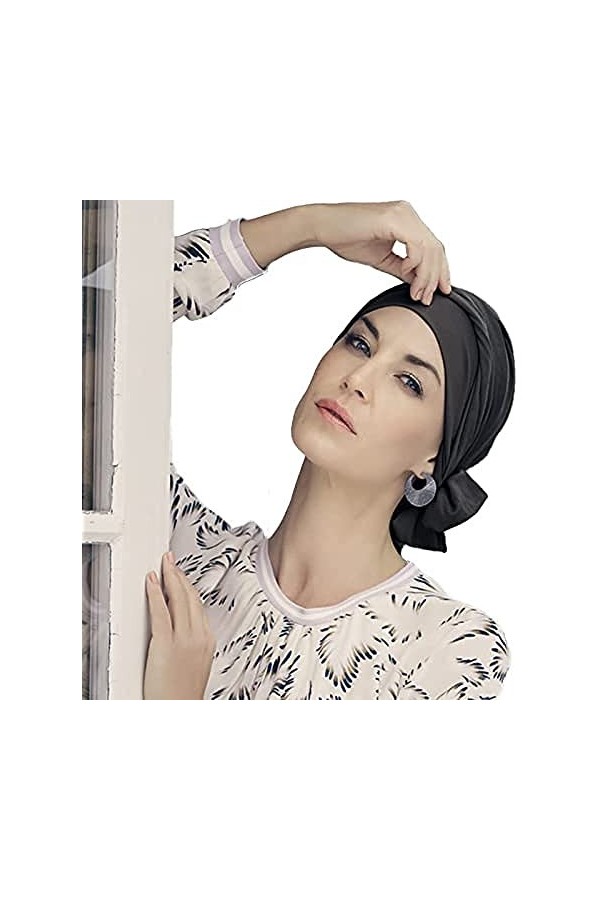 Turban Beatrize avec laine douce et Technology 37.5® pour un confort parfait - bleu sombre