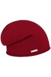 Seeberger Bonnet Cachemire a Bord Roule en Tricot Beanie Taille Unique - Rouge 