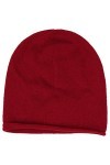 Seeberger Bonnet Cachemire a Bord Roule en Tricot Beanie Taille Unique - Rouge 