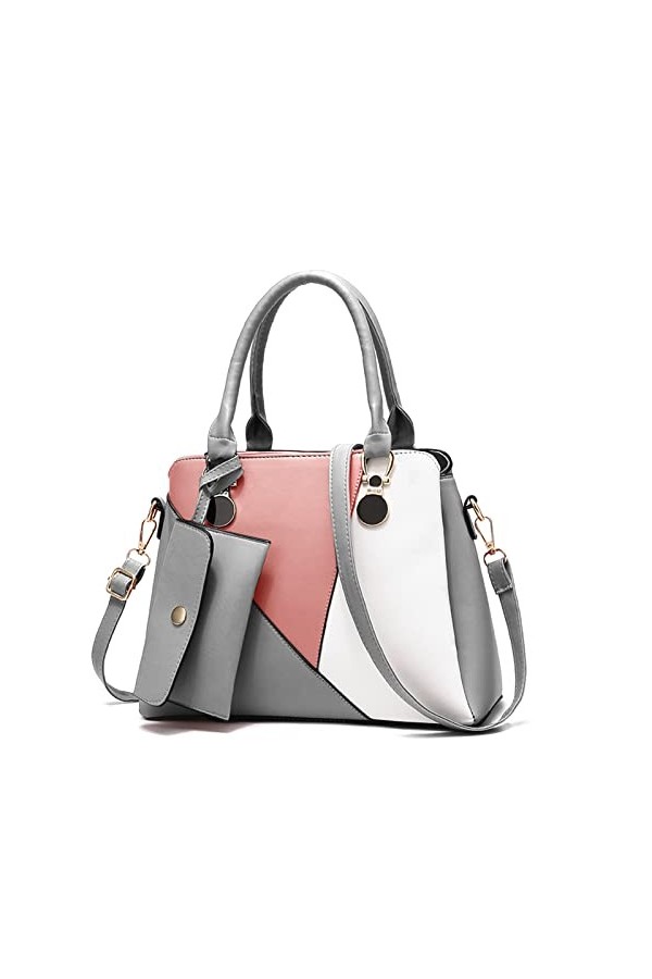 FANDARE 2 pièces Sac à Main Portés Sacs Cabas Dépaule Femme Sacoche Epaule Cuir PU Imperméable pour Achats Fête Voyage 2pcs 